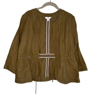Gap Olive Cotton Linen Jacket